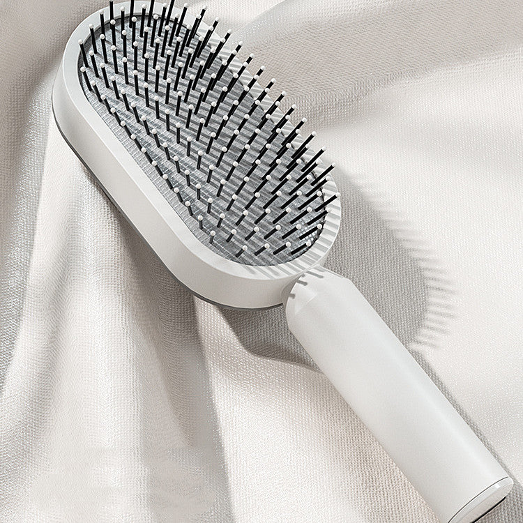Self Cleaning Hair Brush For Women One-key Cleaning Hair Loss Airbag Massage Scalp Comb Anti-Static Hairbrush - Thriver Trend