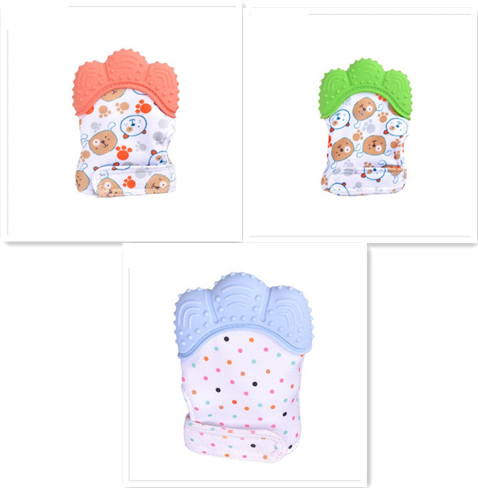 Baby teether baby anti-bite silicone molar gloves children's sound toys - Thriver Trend