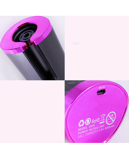 Rechargeable Automatic Hair Curler Women Portable Hair Curling Iron LCD Display Ceramic Curly Rotating Curling Wave Styer - Thriver Trend