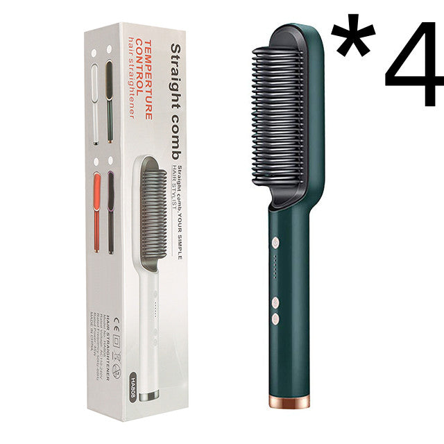 New 2 In 1 Hair Straightener Hot Comb Negative Ion Curling Tong Dual-purpose Electric Hair Brush - Thriver Trend