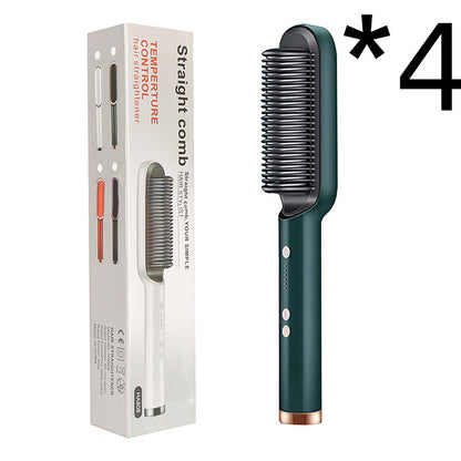 New 2 In 1 Hair Straightener Hot Comb Negative Ion Curling Tong Dual-purpose Electric Hair Brush - Thriver Trend