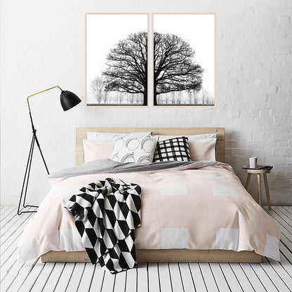 Black And White Winter Trees Modern Sofa Background Wall Decorative Painting - Thriver Trend