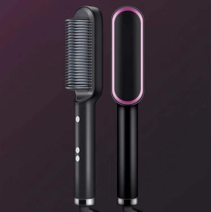 New 2 In 1 Hair Straightener Hot Comb Negative Ion Curling Tong Dual-purpose Electric Hair Brush - Thriver Trend