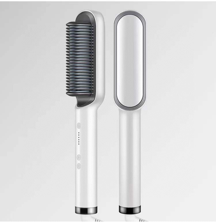 New 2 In 1 Hair Straightener Hot Comb Negative Ion Curling Tong Dual-purpose Electric Hair Brush - Thriver Trend