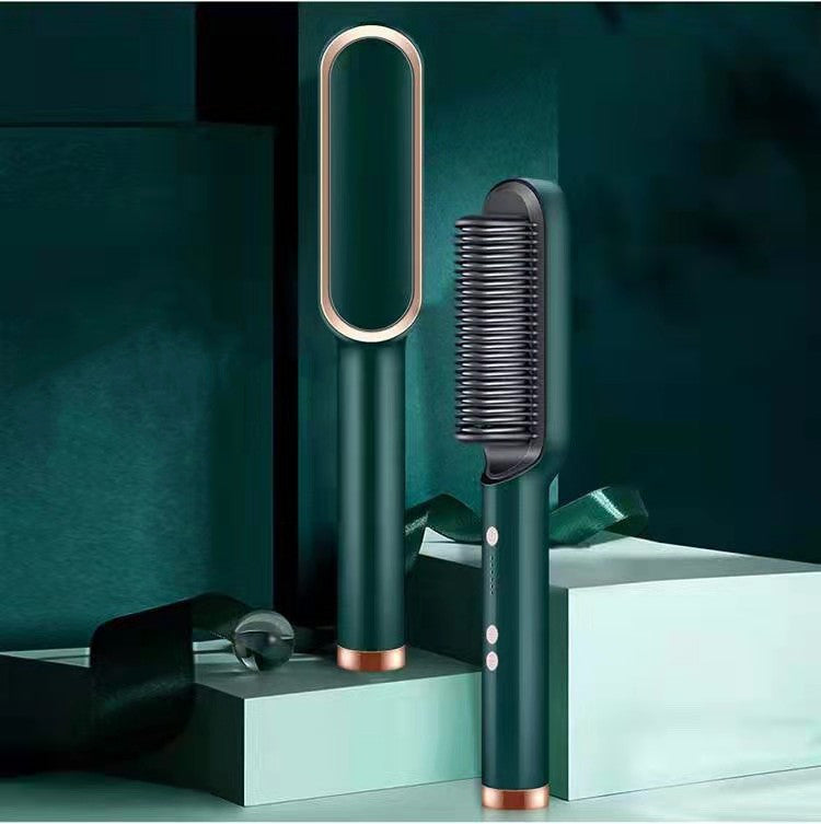 New 2 In 1 Hair Straightener Hot Comb Negative Ion Curling Tong Dual-purpose Electric Hair Brush - Thriver Trend