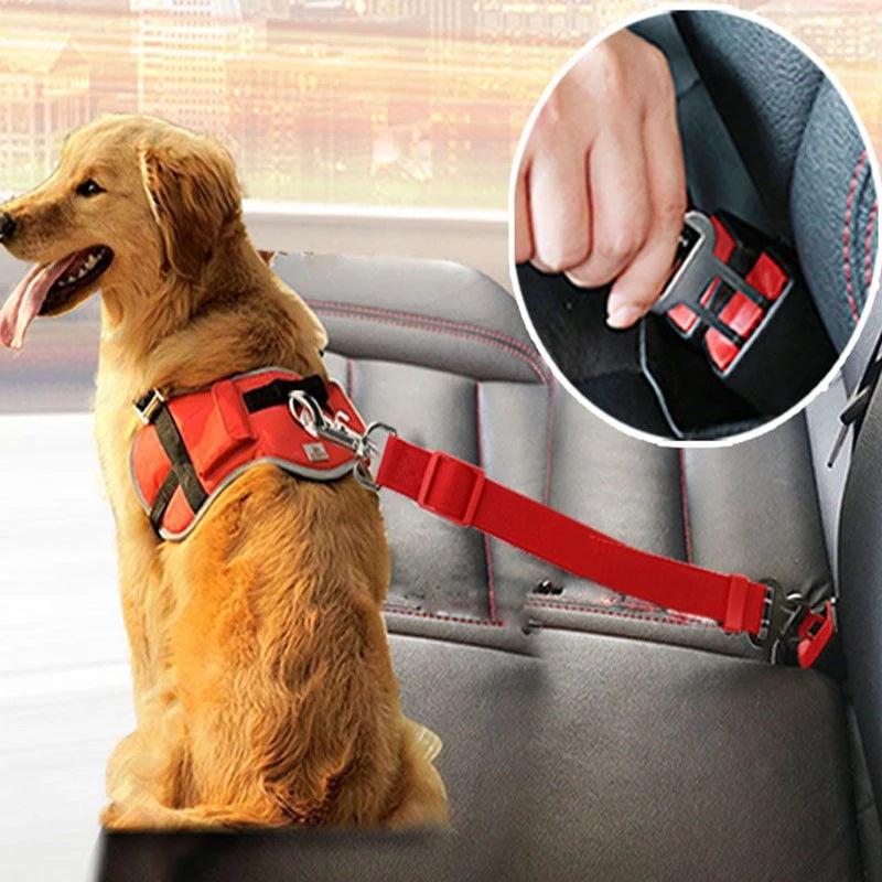 Adjustable Pet Cat Dog Car Seat Belt Pet Seat Vehicle Dog Harness Lead Clip Safety Lever Traction Dog Collars Dogs Accessoires Pets Products - Thriver Trend
