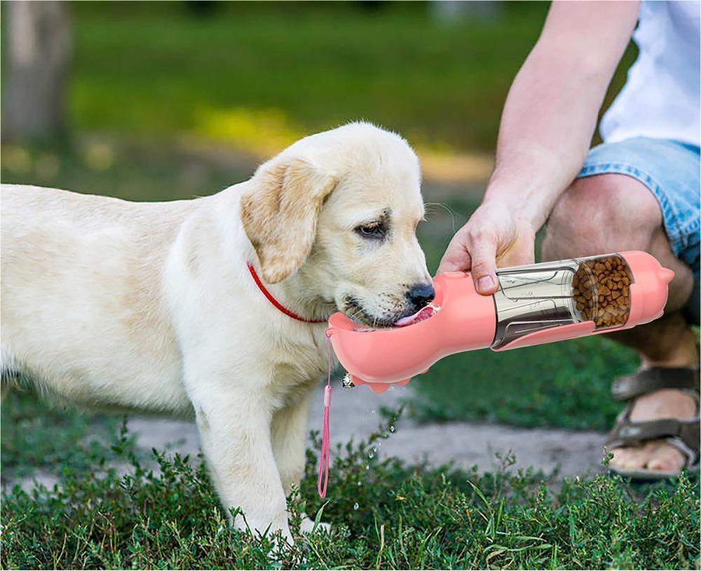 Pet Water Bottle Feeder Bowl Garbage Bag Storage Portable Pet Outdoor Travel 3 In 1 Dog Water Bottle - Thriver Trend