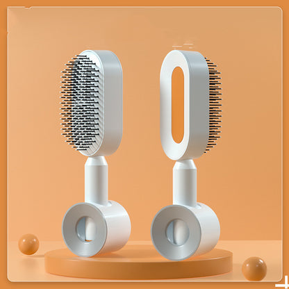 Self Cleaning Hair Brush For Women One-key Cleaning Hair Loss Airbag Massage Scalp Comb Anti-Static Hairbrush - Thriver Trend
