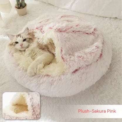 2 In 1 Dog And Cat Bed Pet Winter Bed Round Plush Warm Bed House Soft Long Plush Pets Bed Pet Products - Thriver Trend