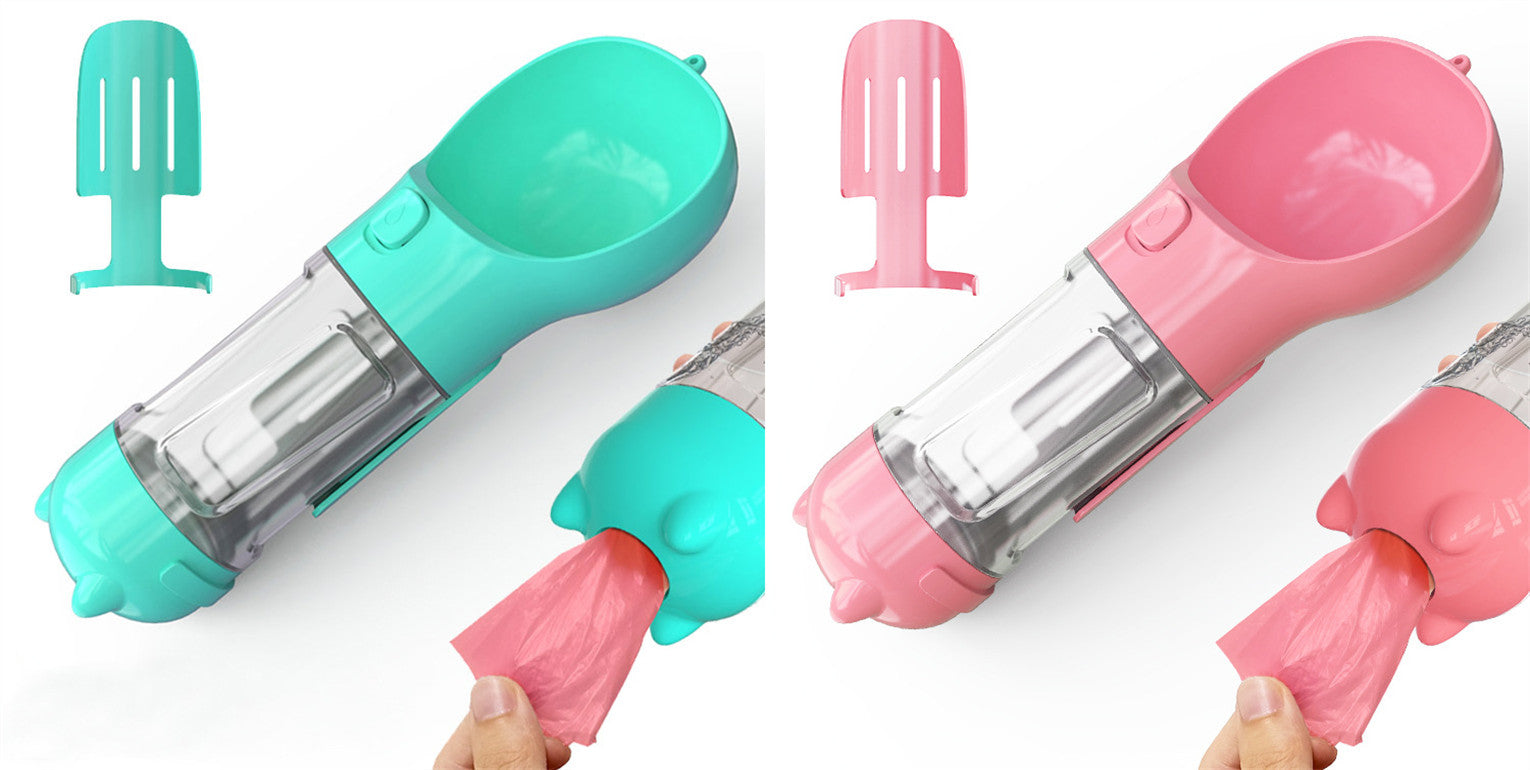 Pet Water Bottle Feeder Bowl Garbage Bag Storage Portable Pet Outdoor Travel 3 In 1 Dog Water Bottle - Thriver Trend