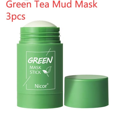Cleansing Green Tea Mask Clay Stick Oil Control Anti-Acne Whitening Seaweed Mask Skin Care - Thriver Trend