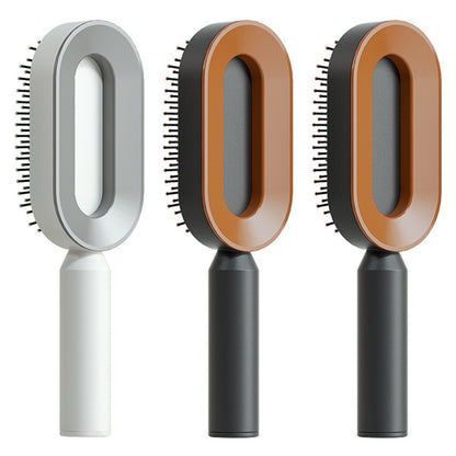 Self Cleaning Hair Brush For Women One-key Cleaning Hair Loss Airbag Massage Scalp Comb Anti-Static Hairbrush - Thriver Trend