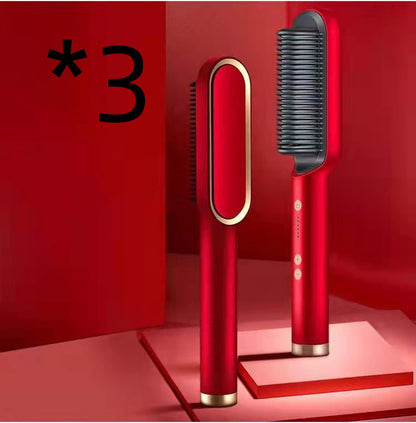 New 2 In 1 Hair Straightener Hot Comb Negative Ion Curling Tong Dual-purpose Electric Hair Brush - Thriver Trend
