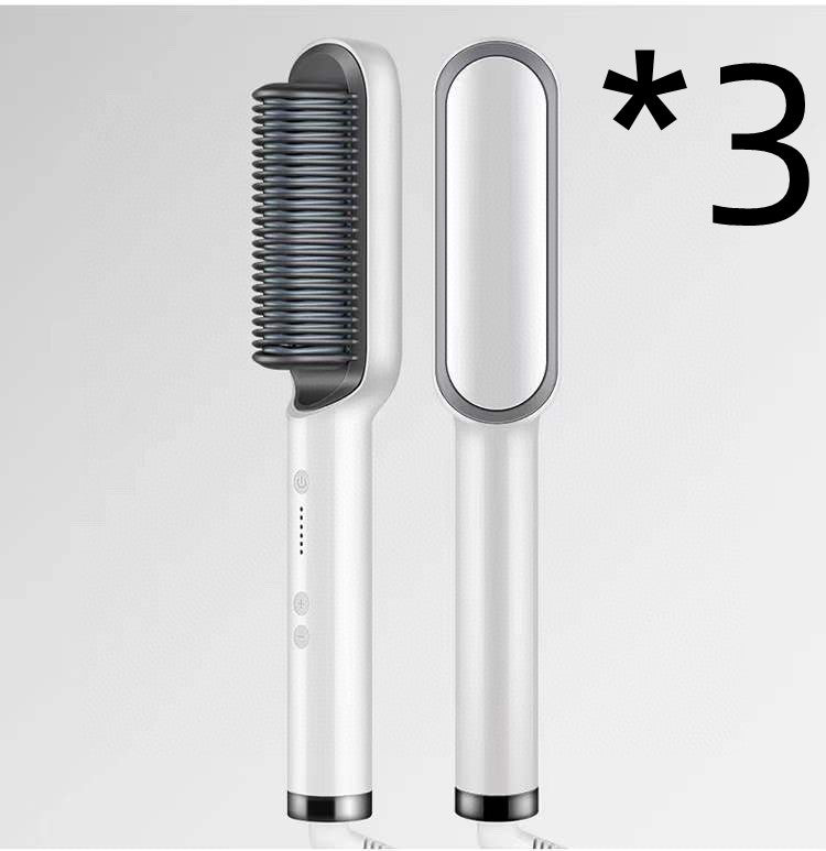 New 2 In 1 Hair Straightener Hot Comb Negative Ion Curling Tong Dual-purpose Electric Hair Brush - Thriver Trend