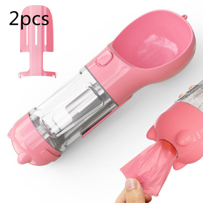 Pet Water Bottle Feeder Bowl Garbage Bag Storage Portable Pet Outdoor Travel 3 In 1 Dog Water Bottle - Thriver Trend