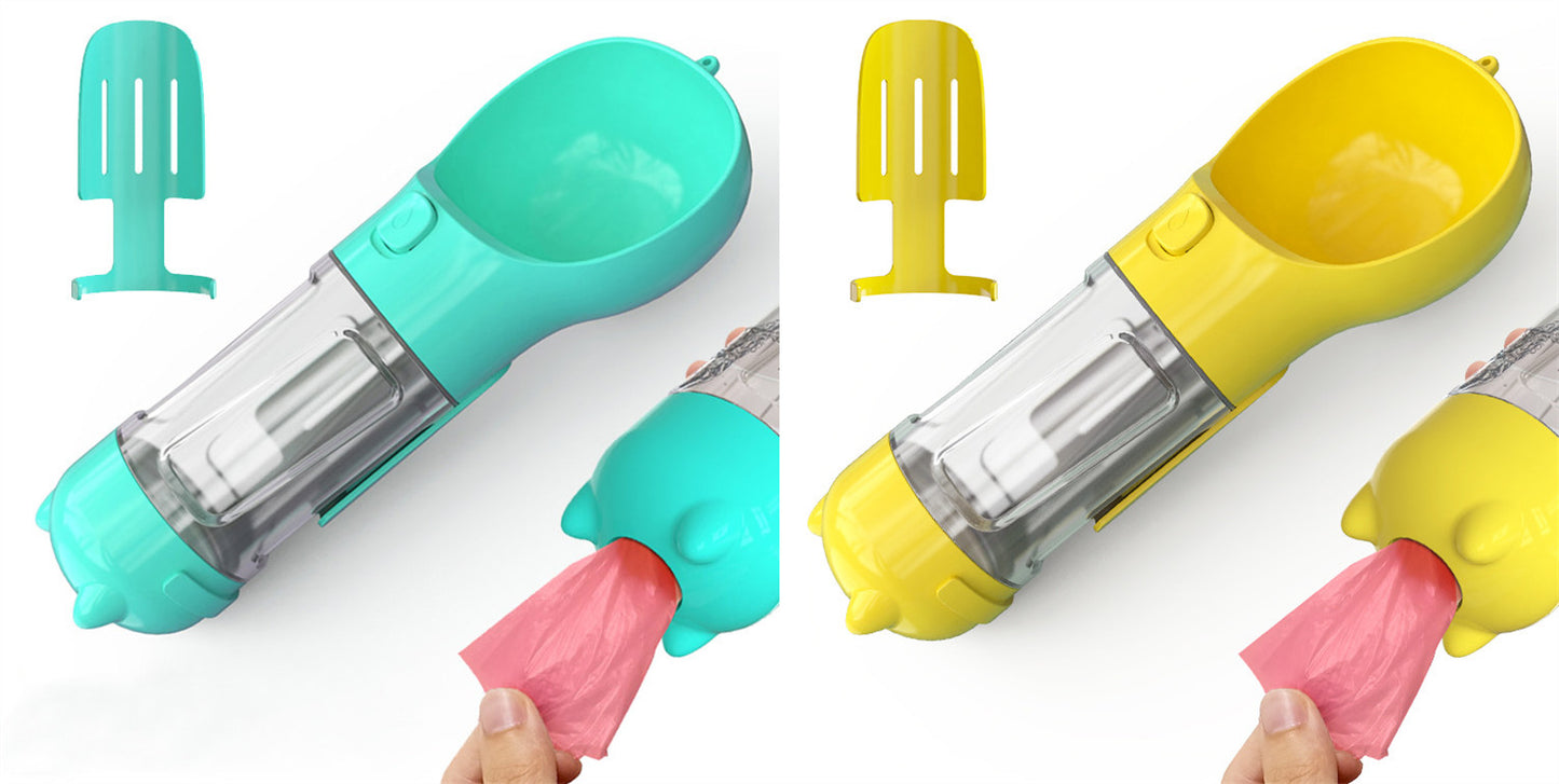 Pet Water Bottle Feeder Bowl Garbage Bag Storage Portable Pet Outdoor Travel 3 In 1 Dog Water Bottle - Thriver Trend