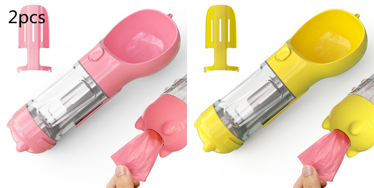 Pet Water Bottle Feeder Bowl Garbage Bag Storage Portable Pet Outdoor Travel 3 In 1 Dog Water Bottle - Thriver Trend