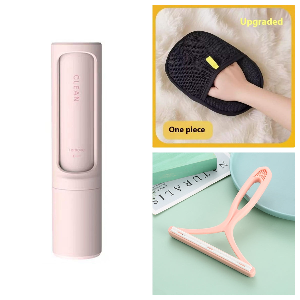 2-1 Reusable Pet Hair Remover Brush Lint Roller Portable Effective Self Cleaning Tool for Cat Dog Fur Hair Dust Removal Brush - Thriver Trend