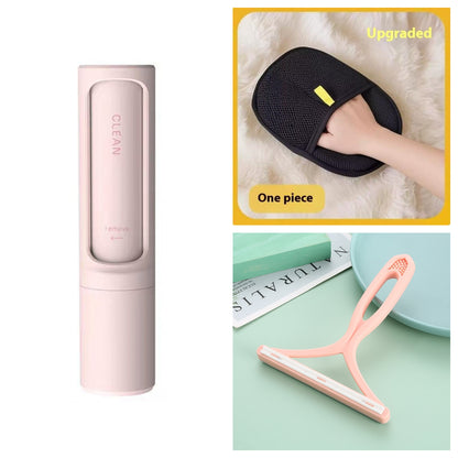 2-1 Reusable Pet Hair Remover Brush Lint Roller Portable Effective Self Cleaning Tool for Cat Dog Fur Hair Dust Removal Brush - Thriver Trend