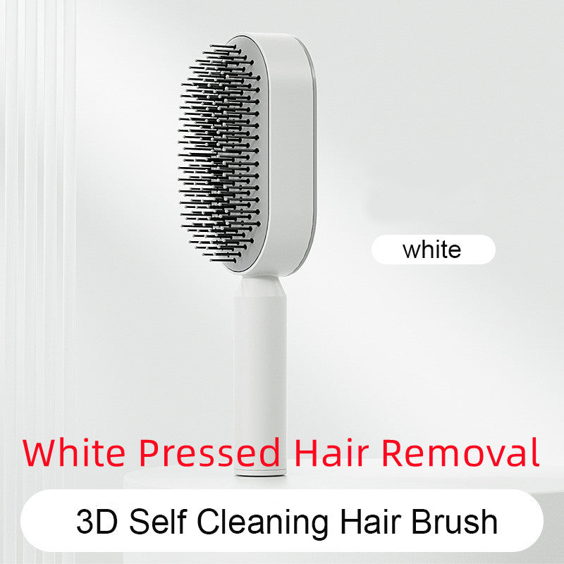 Self Cleaning Hair Brush For Women One-key Cleaning Hair Loss Airbag Massage Scalp Comb Anti-Static Hairbrush - Thriver Trend