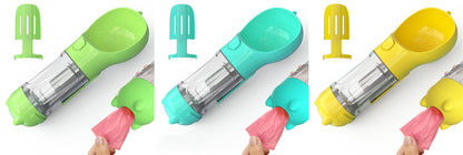 Pet Water Bottle Feeder Bowl Garbage Bag Storage Portable Pet Outdoor Travel 3 In 1 Dog Water Bottle - Thriver Trend
