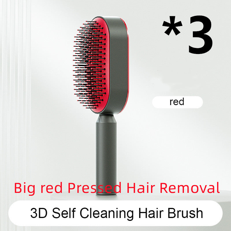 Self Cleaning Hair Brush For Women One-key Cleaning Hair Loss Airbag Massage Scalp Comb Anti-Static Hairbrush - Thriver Trend