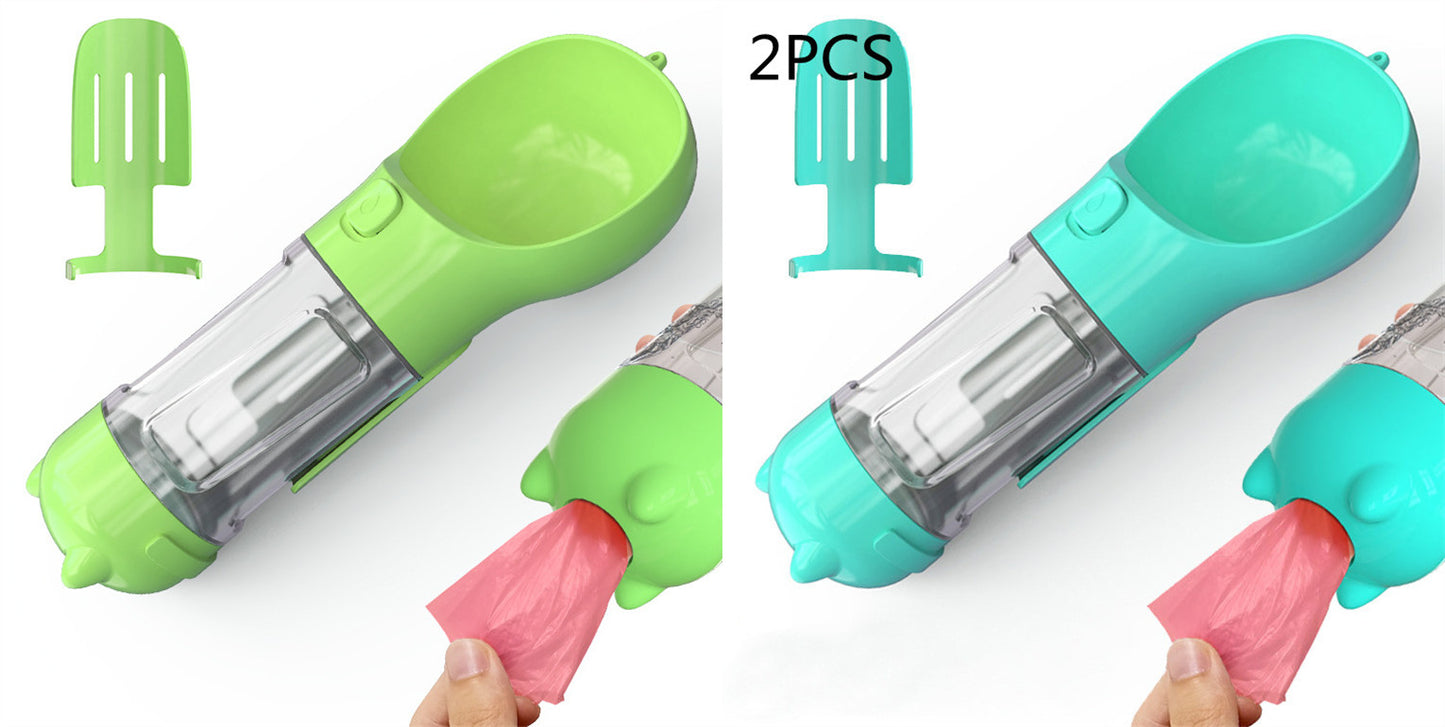 Pet Water Bottle Feeder Bowl Garbage Bag Storage Portable Pet Outdoor Travel 3 In 1 Dog Water Bottle - Thriver Trend