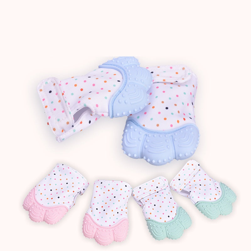 Baby teether baby anti-bite silicone molar gloves children's sound toys - Thriver Trend