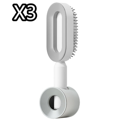 Self Cleaning Hair Brush For Women One-key Cleaning Hair Loss Airbag Massage Scalp Comb Anti-Static Hairbrush - Thriver Trend