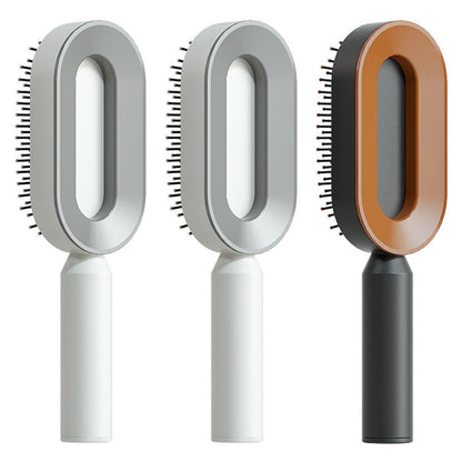Self Cleaning Hair Brush For Women One-key Cleaning Hair Loss Airbag Massage Scalp Comb Anti-Static Hairbrush - Thriver Trend