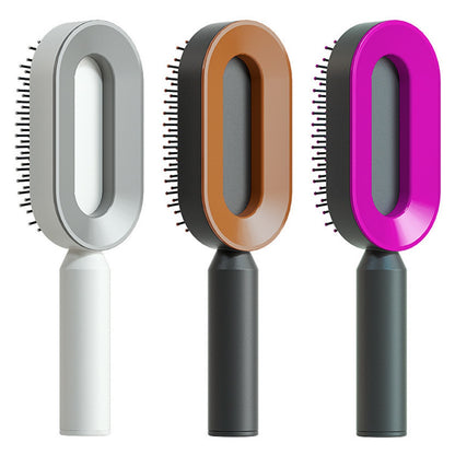 Self Cleaning Hair Brush For Women One-key Cleaning Hair Loss Airbag Massage Scalp Comb Anti-Static Hairbrush - Thriver Trend