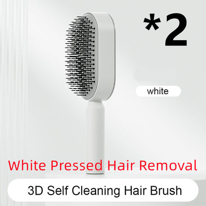 Self Cleaning Hair Brush For Women One-key Cleaning Hair Loss Airbag Massage Scalp Comb Anti-Static Hairbrush - Thriver Trend
