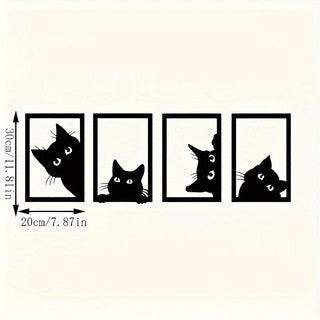 Black Cat Metal Wall Art Decoration Suit - Thriver Trend