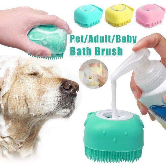 Silicone Dog Bath Massage Gloves Brush Pet Cat Bathroom Cleaning Tool Comb Brush For Dog Can Pour Shampoo Dog Grooming Supplies - Thriver Trend