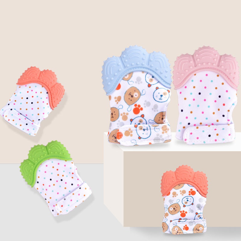 Baby teether baby anti-bite silicone molar gloves children's sound toys - Thriver Trend