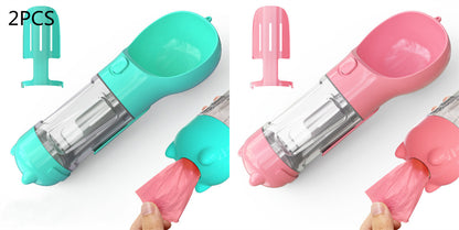 Pet Water Bottle Feeder Bowl Garbage Bag Storage Portable Pet Outdoor Travel 3 In 1 Dog Water Bottle - Thriver Trend