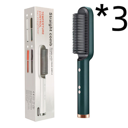 New 2 In 1 Hair Straightener Hot Comb Negative Ion Curling Tong Dual-purpose Electric Hair Brush - Thriver Trend