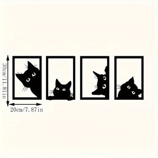 Black Cat Metal Wall Art Decoration Suit - Thriver Trend