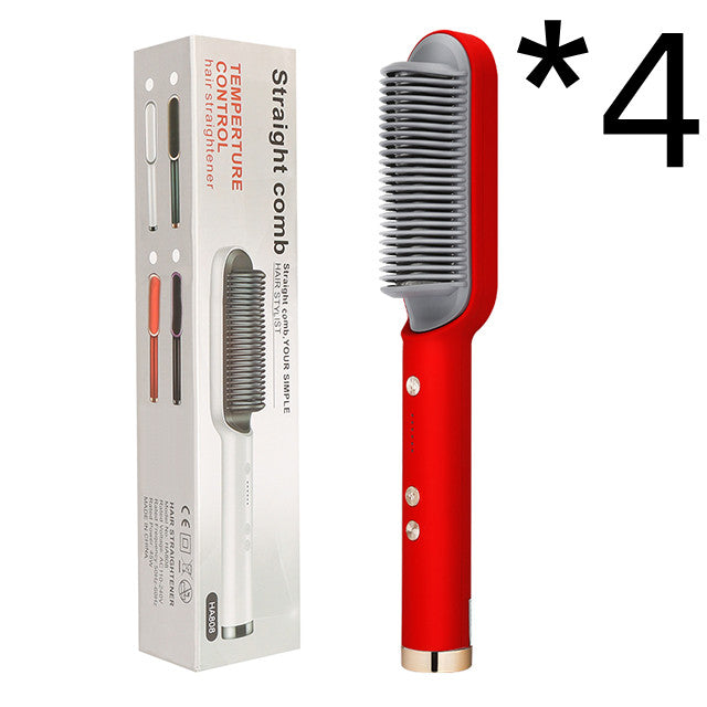 New 2 In 1 Hair Straightener Hot Comb Negative Ion Curling Tong Dual-purpose Electric Hair Brush - Thriver Trend