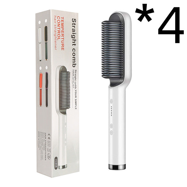 New 2 In 1 Hair Straightener Hot Comb Negative Ion Curling Tong Dual-purpose Electric Hair Brush - Thriver Trend