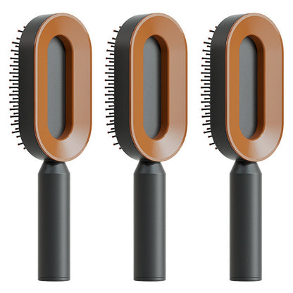 Self Cleaning Hair Brush For Women One-key Cleaning Hair Loss Airbag Massage Scalp Comb Anti-Static Hairbrush - Thriver Trend