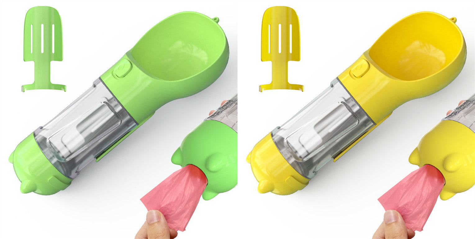 Pet Water Bottle Feeder Bowl Garbage Bag Storage Portable Pet Outdoor Travel 3 In 1 Dog Water Bottle - Thriver Trend