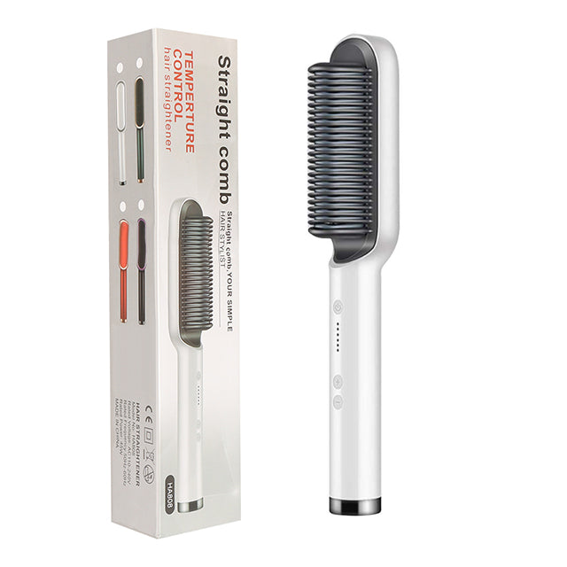 New 2 In 1 Hair Straightener Hot Comb Negative Ion Curling Tong Dual-purpose Electric Hair Brush - Thriver Trend