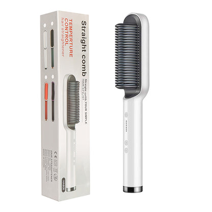 New 2 In 1 Hair Straightener Hot Comb Negative Ion Curling Tong Dual-purpose Electric Hair Brush - Thriver Trend