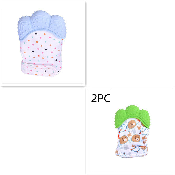 Baby teether baby anti-bite silicone molar gloves children's sound toys - Thriver Trend
