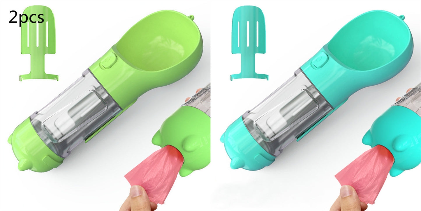 Pet Water Bottle Feeder Bowl Garbage Bag Storage Portable Pet Outdoor Travel 3 In 1 Dog Water Bottle - Thriver Trend