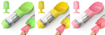 Pet Water Bottle Feeder Bowl Garbage Bag Storage Portable Pet Outdoor Travel 3 In 1 Dog Water Bottle - Thriver Trend