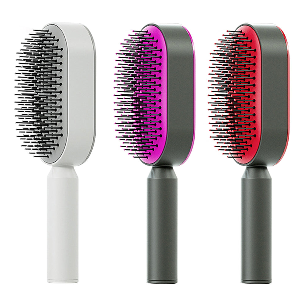 Self Cleaning Hair Brush For Women One-key Cleaning Hair Loss Airbag Massage Scalp Comb Anti-Static Hairbrush - Thriver Trend
