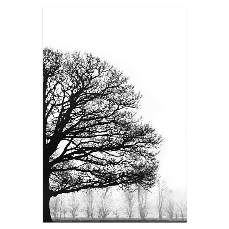 Black And White Winter Trees Modern Sofa Background Wall Decorative Painting - Thriver Trend