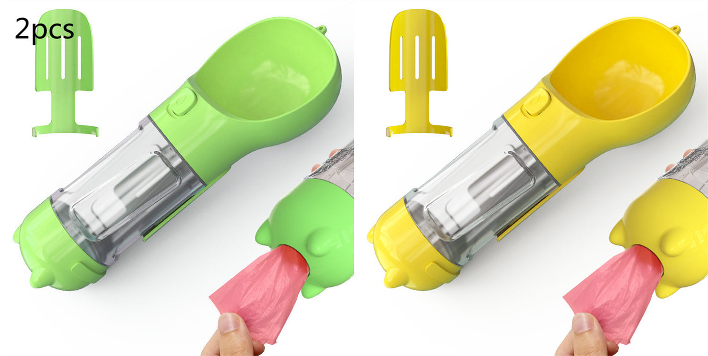 Pet Water Bottle Feeder Bowl Garbage Bag Storage Portable Pet Outdoor Travel 3 In 1 Dog Water Bottle - Thriver Trend
